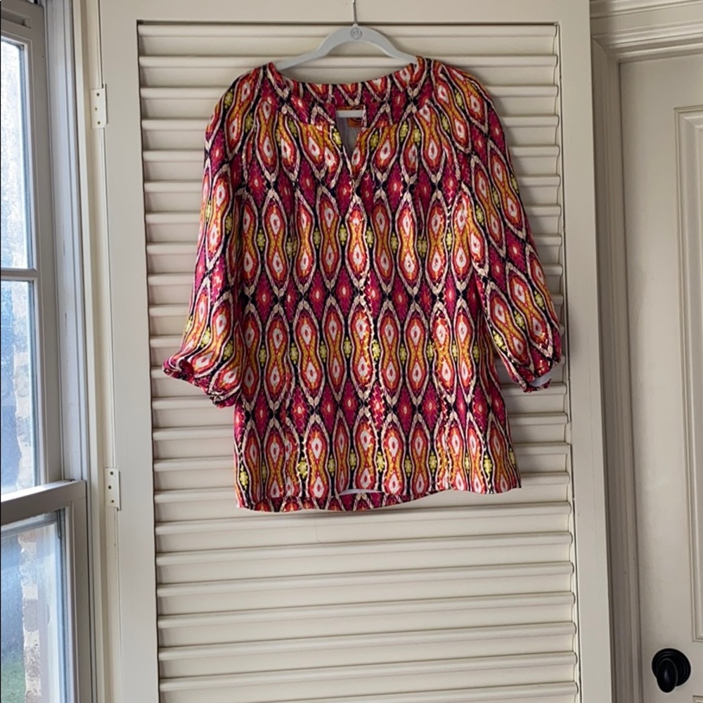 Tory Burch Lisa Silk Metallic Eyecat Tunic